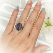 Bague en fluorite et acier inoxydable
