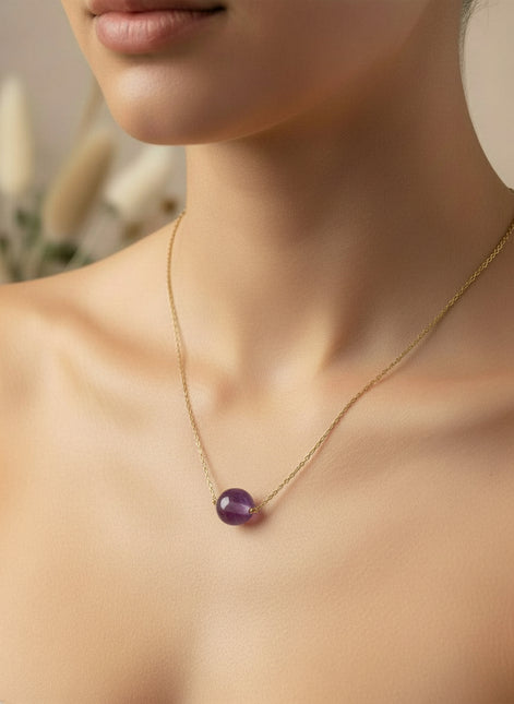 collier perle améthyste tour de cou