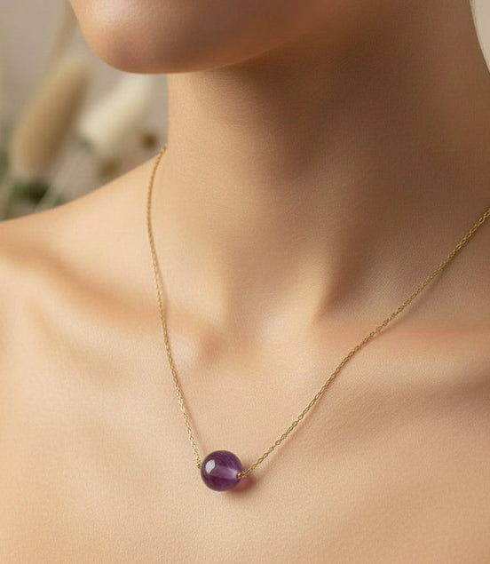 collier perle améthyste tour de cou