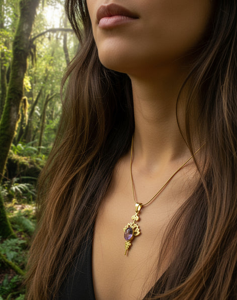 collier femme spirituelle en pierre