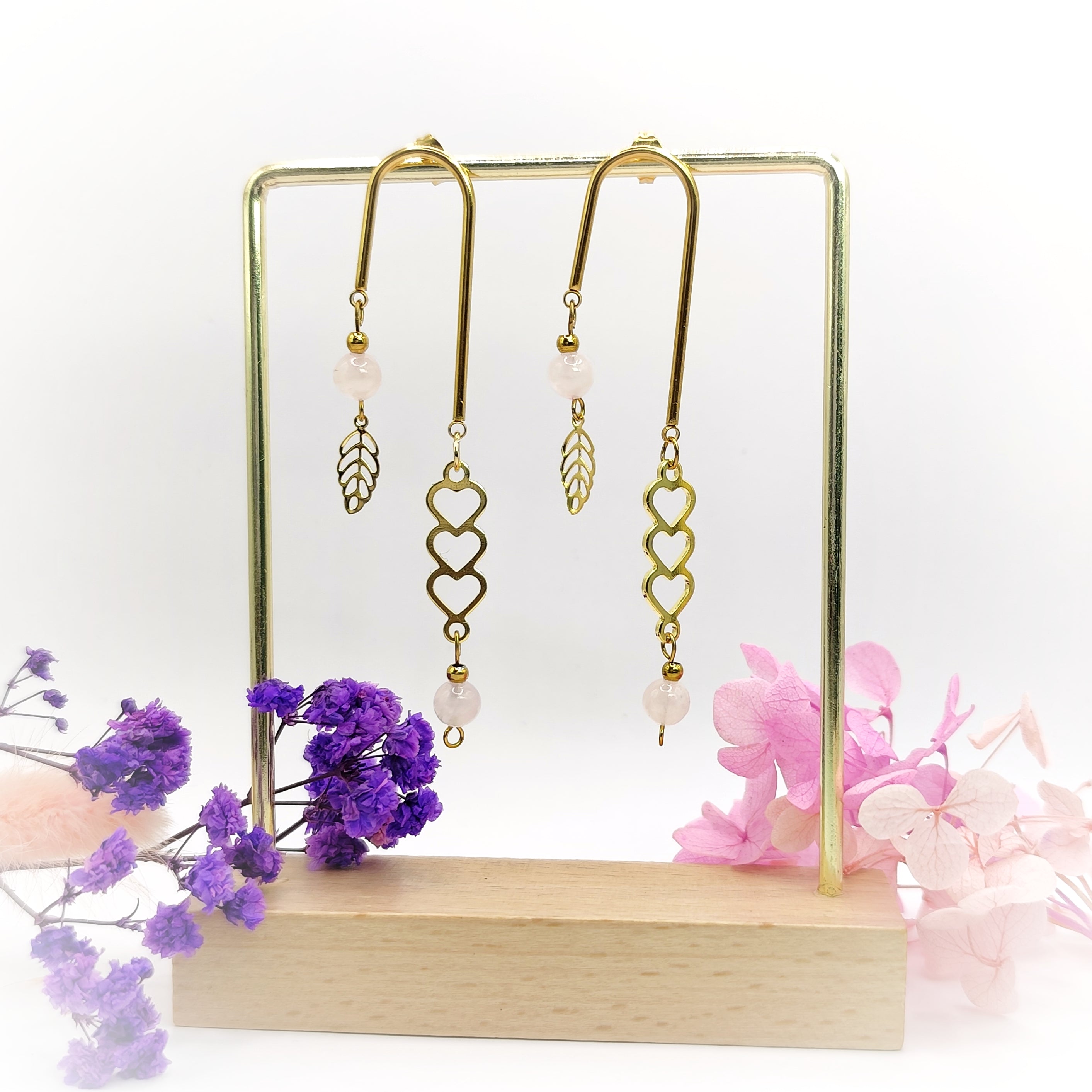 Boucles d'oreilles doré entre terre et ciel, modèle au choix