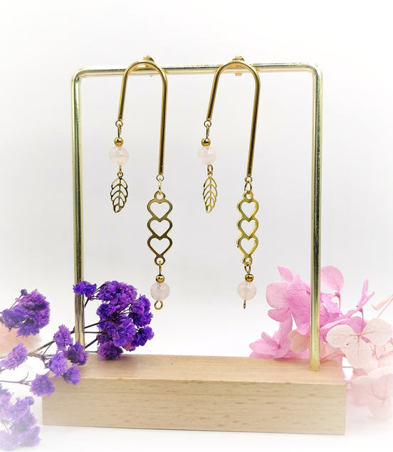 Boucles d'oreilles doré entre terre et ciel, modèle au choix