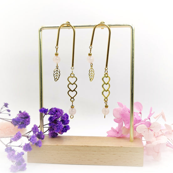 Boucles d'oreilles doré entre terre et ciel, modèle au choix