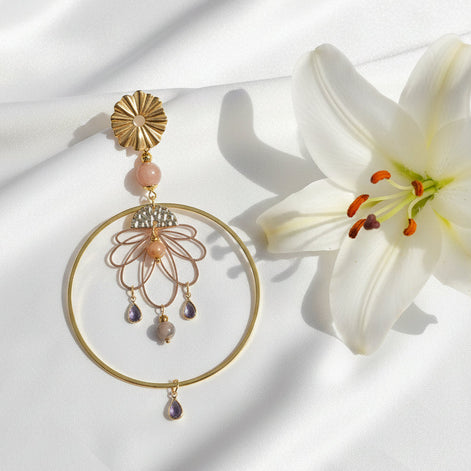 boucles doreilles pierre de lune