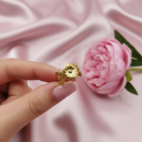 Bague doré en acier inoxydable