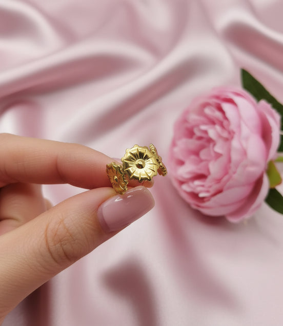 Bague doré en acier inoxydable