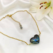 collier coeur labradorite