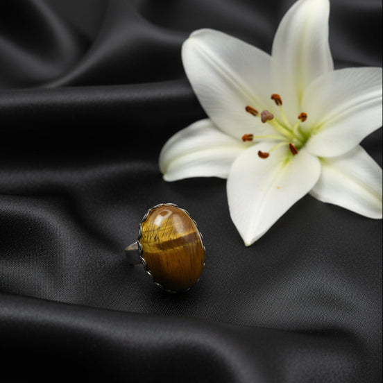 bague argent oeil de tigre