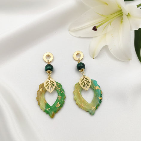bijoux artisanals vert et or