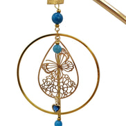 Boucles d'Oreilles Esméralda ✦ Apatite Naturelle & Papillon Doré