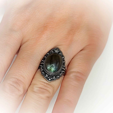Bague en argent s925 et labradorite