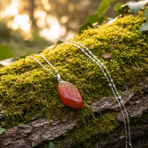 collier cornaline pierre orange