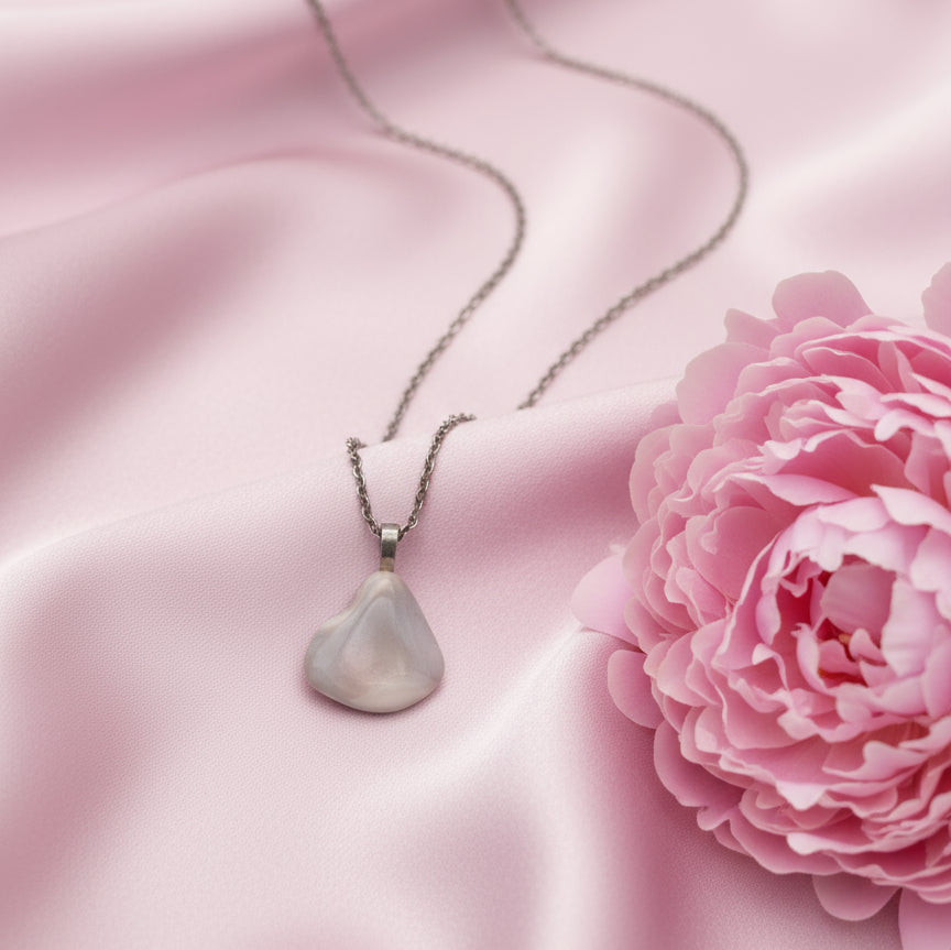 Pendentif ou pierre libre en Agate du Botswana rose extra 2 cm