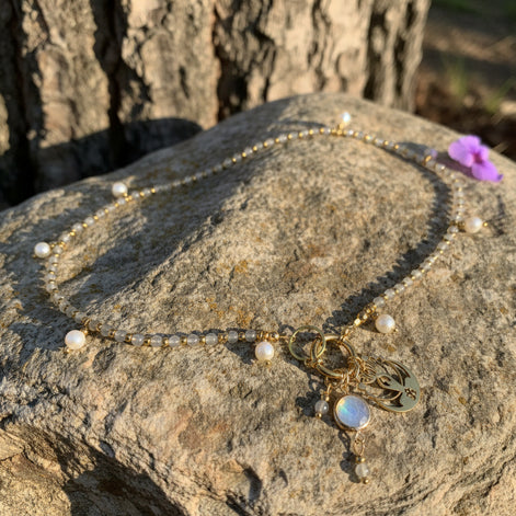 bijoux doré en labradorite
