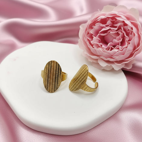 Bague doré en acier inoxydable