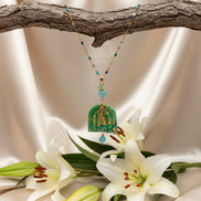 collier arc en ciel vert et amazonite