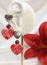 boucles d oreilles coeur grenat
