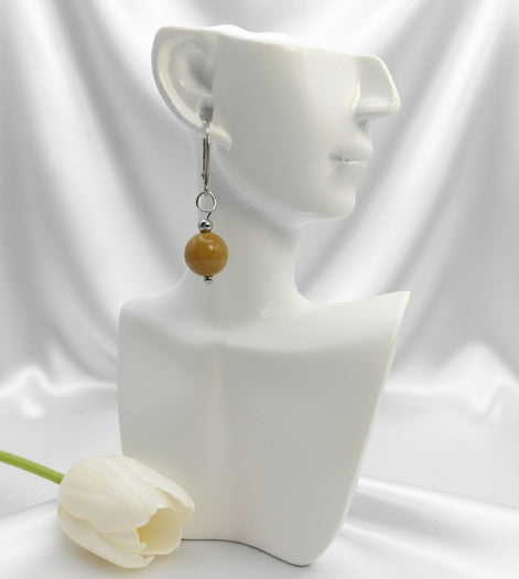 Boucles d'oreilles en acier inoxydable et pierre 