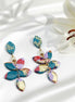 Boucles d'oreilles colorée, pierre de lune, polymère