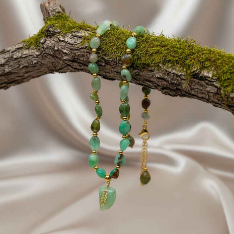 Collier de perles en Chrysoprase