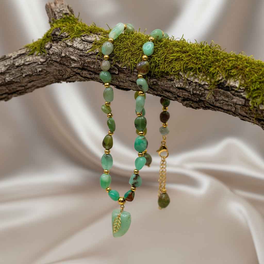 Collier de perles en Chrysoprase