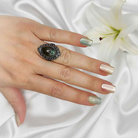 Bague en argent s925 et labradorite