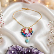 collier coloré coeur amazonite