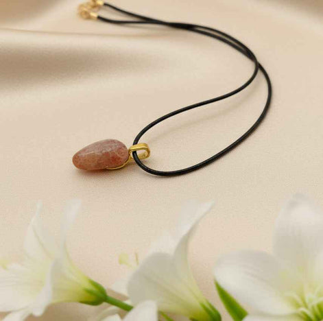 Collier et Pierre de soleil roulée qualité AA au choix