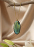 Collier doré, grande pierre de labradorite extra