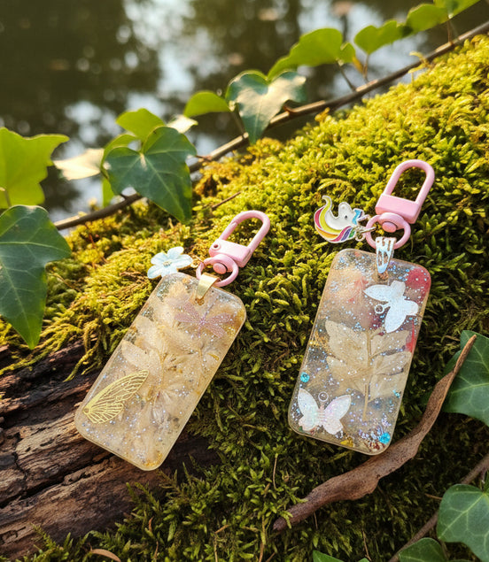 Porte clé féerique en quartz rose