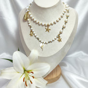 collier bracelet blanc nacré 