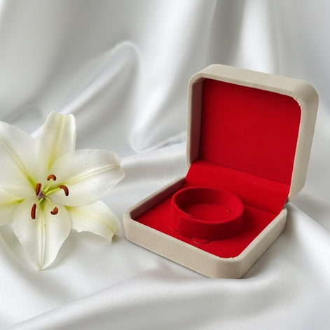 Écrin velours luxe, rouge, beige, pour bracelet