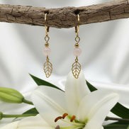 Boucles d'oreilles dorées sur mesure Pierre naturelle & fermoir au choix, faites main