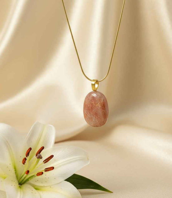 Collier et Pierre de soleil roulée qualité AA au choix