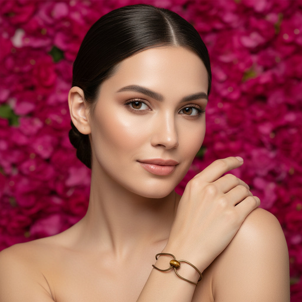 bracelet cuir et pierre oeil de tigre