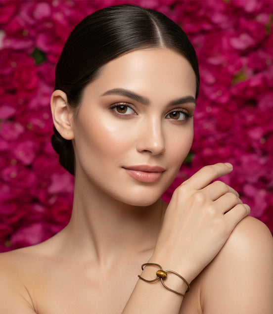 bracelet cuir et pierre oeil de tigre