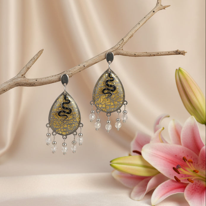 Boucles d'oreilles en labradorite 