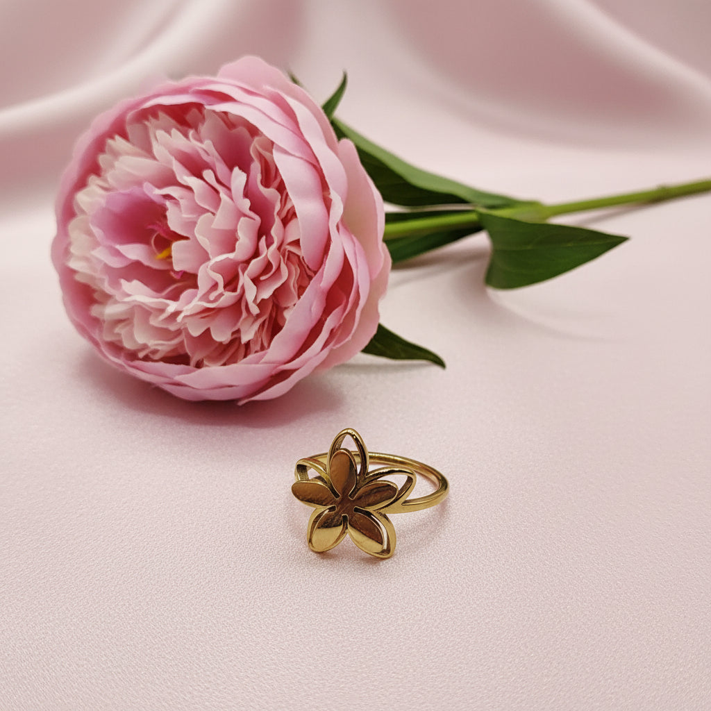 Bague doré en acier inoxydable