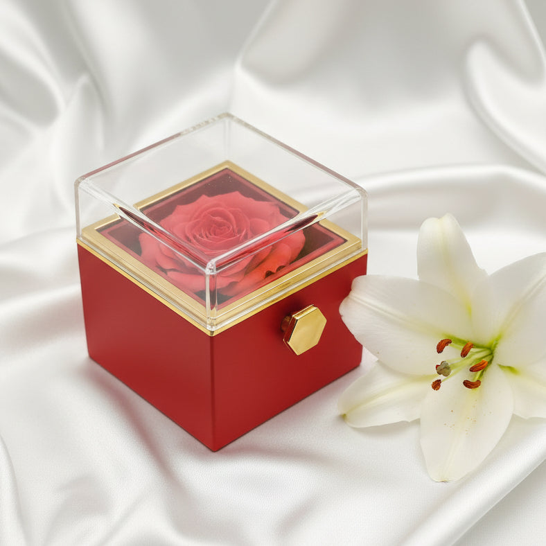 Coffret rose éternel rouge pour demande en mariage