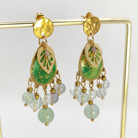 Boucles d’oreilles en Fluorite Vert 