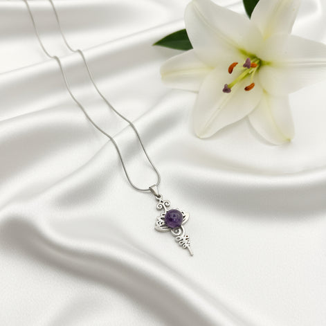 collier unalome argenté