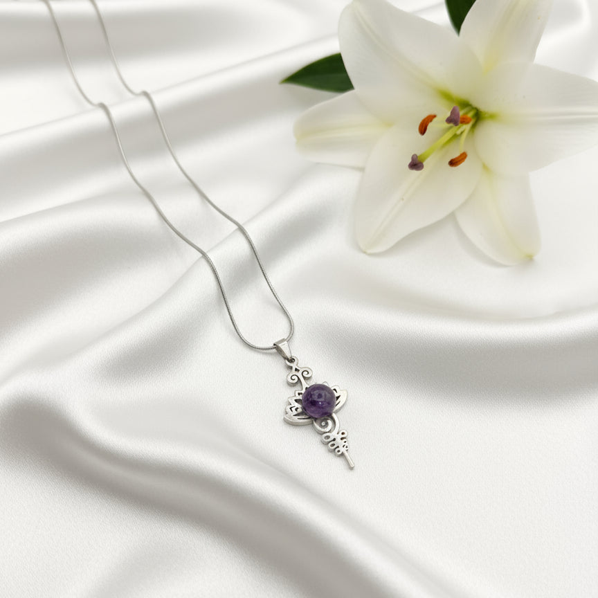 collier unalome argenté