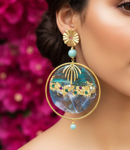 boucles d'oreilles volumineuses dorées