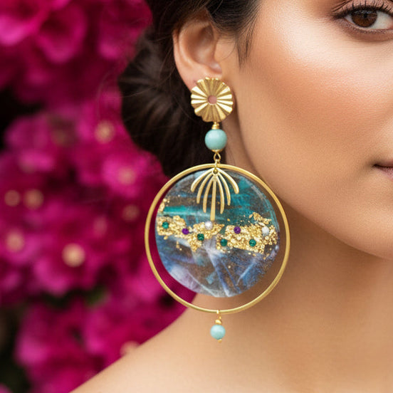 boucles d'oreilles volumineuses dorées