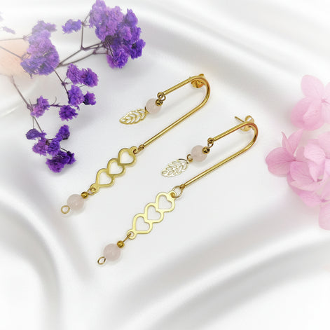 Boucles d'oreilles doré entre terre et ciel, modèle au choix