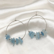 Boucles d'oreilles créoles en pierres et en acier inoxydable au choix