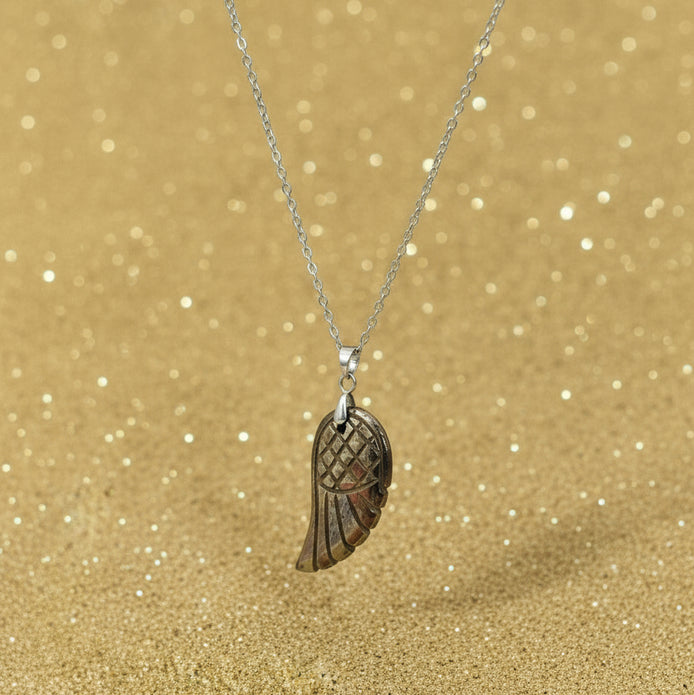 collier argenté pyrite