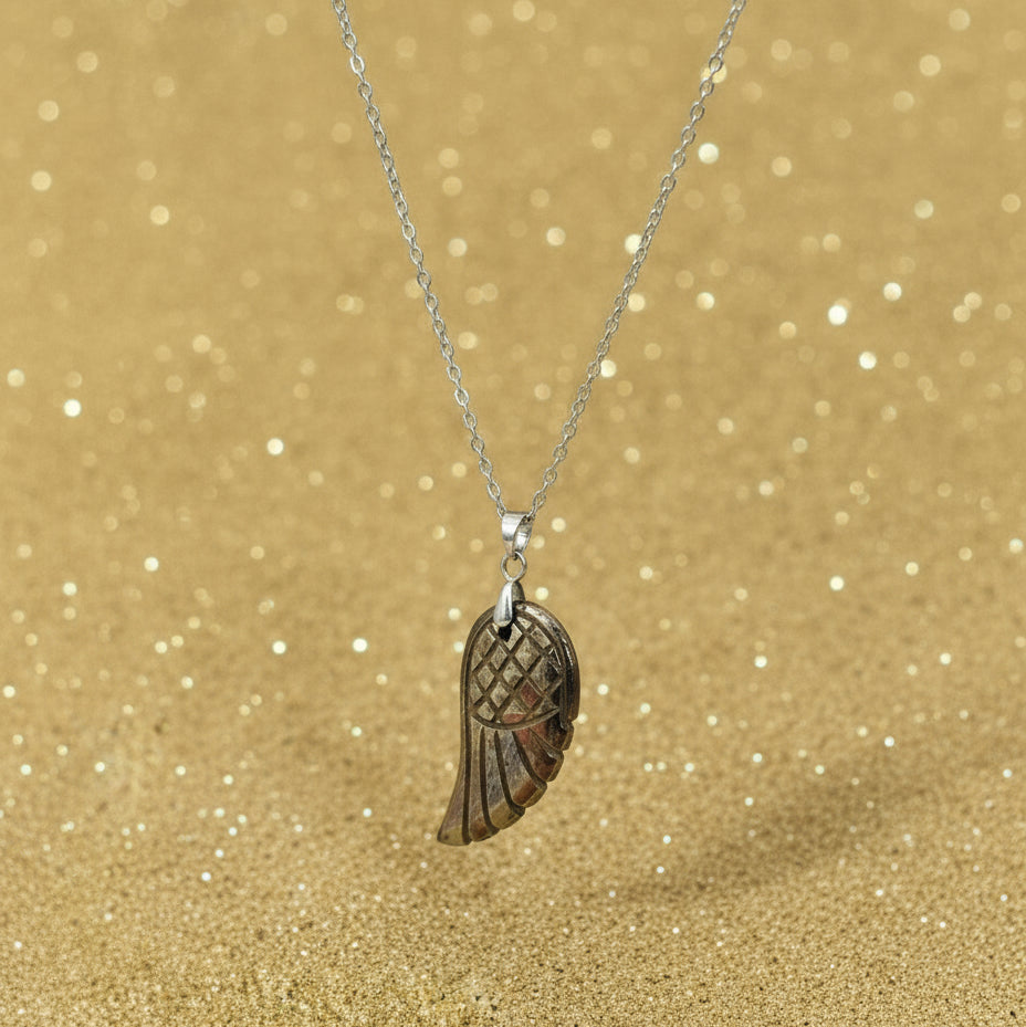 collier argenté pyrite