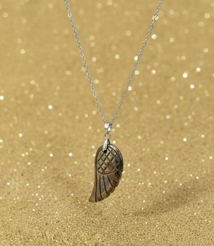 collier argenté pyrite
