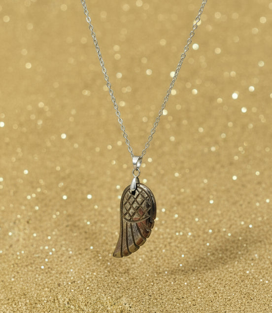 collier argenté pyrite